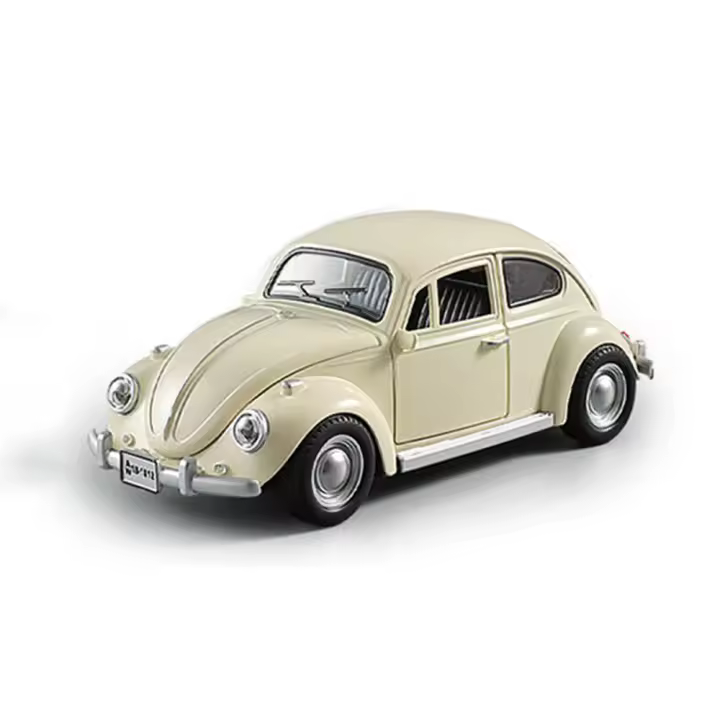Coche De Juguete De Aleación 1:18 Volkswagen Beetle 1955 Modelo Miniatura Con Puertas Abiertas Y Rueda Retroalimentada Metal Para Niños Regalo De Cumpleaños - 1