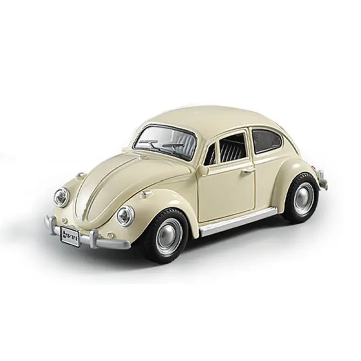Coche De Juguete De Aleación 1:18 Volkswagen Beetle 1955 Modelo Miniatura Con Puertas Abiertas Y Rueda Retroalimentada Metal Para Niños Regalo De Cumpleaños - 1