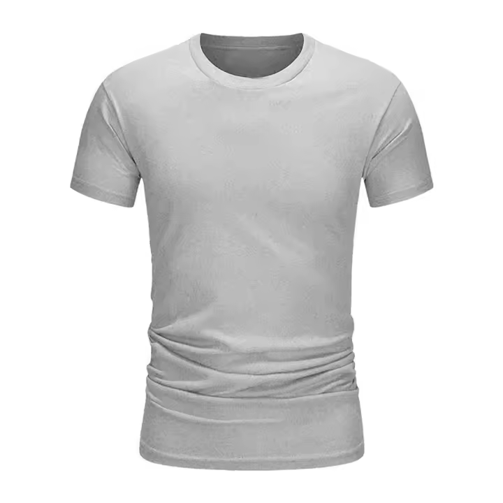 Camiseta De Algodón Para Hombre Verano Estilo Slim Black Manga Corta Cómoda Casual Cuello Redondo Top De Ropa Masculina - 1