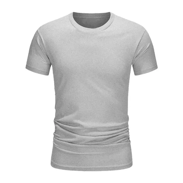 Camiseta De Algodón Para Hombre Verano Estilo Slim Black Manga Corta Cómoda Casual Cuello Redondo Top De Ropa Masculina - 1