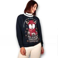 Sudadera Ciervo de Keep and Trendy, algodón con pelo, cuello vuelto, ilustración delantera. - details 2