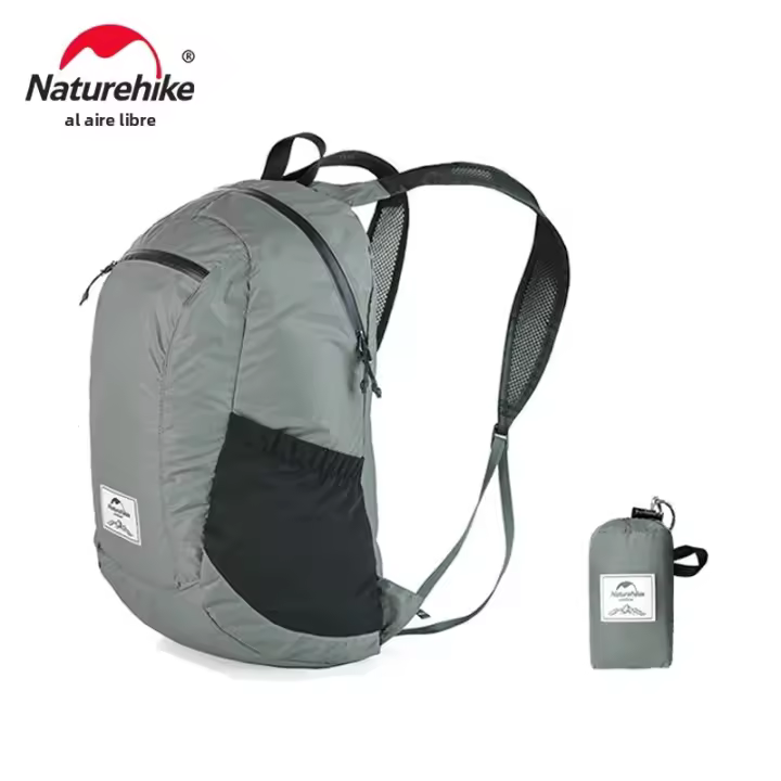 Mochila De Senderismo Naturehike 18L Ultraligera Plegable Y Impermeable Para Viajes Exterior Portátil Para Hombres Y Mujeres Camping Pequeña Mochila Azul Gris Negro - 1