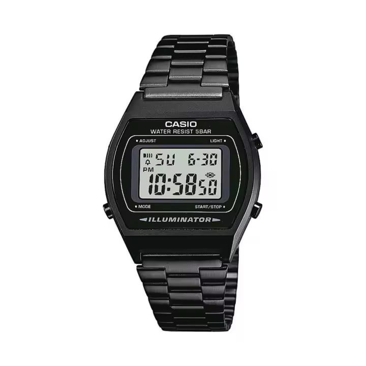 Casio B640WB-1A Reloj Digital Vintage, Acabado Negro Mate, Resistente al Agua, Cronómetro y Alarma - 1