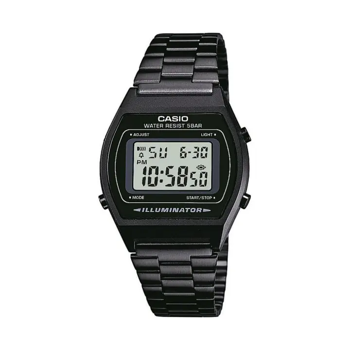 Casio B640WB-1A Reloj Digital Vintage, Acabado Negro Mate, Resistente al Agua, Cronómetro y Alarma - 1