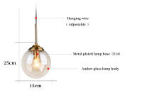 Lámpara Colgante De Vidrio LED Moderna Y Lucrecia Para Sala De Estar Comedor Dormitorio Instalación Por Cable Metálica Creativa - details 2