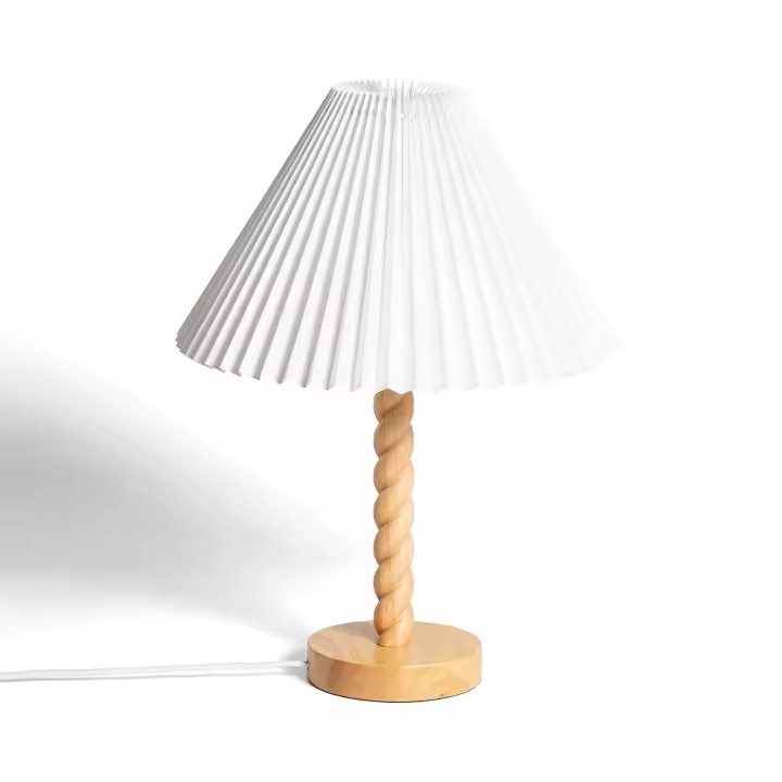 Ledkia Lámpara de Mesa Madera Moorea Blanco - 1
