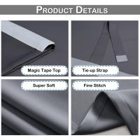 Cortinas De Puerta Negras Aislantes Térmicas Con Encaje Cortinas Modernas De Ventana Para Puerta Francesa Panel Corto Autoadhesivo - details 21