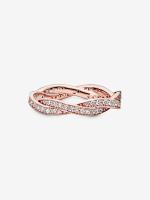 Brillantes-Baño de Oro Rosa de 14 K Pandora - Anillo de Línea - details 1