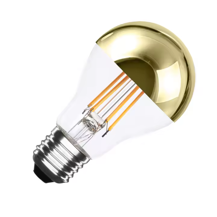 Ledkia Bombilla Filamento LED E27 8W 800 lm A60 Gold Reflect No Flicker 2200K Súper Cálido - 1