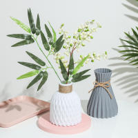 Vaso De Flores Antiglase Moderno Y Simplicidad En Rattan-like De Plástico Para Decoración Del Hogar En Colores Blanco Negro Rosa Gris - details 8