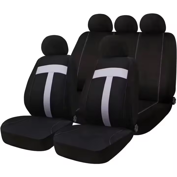 ENERFERO-Juego completo de fundas para asientos de coche, Fundas Asientos Coche universales, 100% Poliéster,Transpirable y Comodo,Accesorios interiores - 1