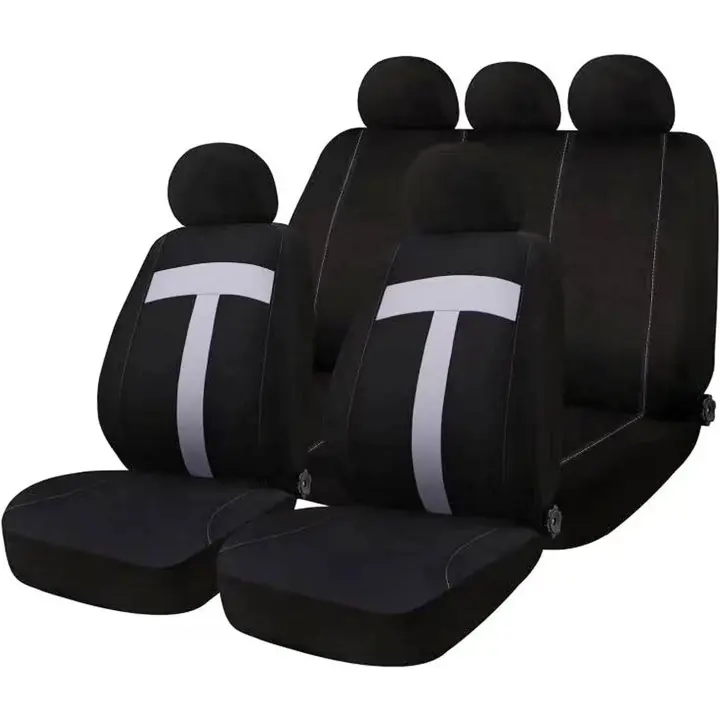 ENERFERO-Juego completo de fundas para asientos de coche, Fundas Asientos Coche universales, 100% Poliéster,Transpirable y Comodo,Accesorios interiores - 1
