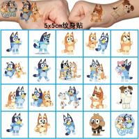 100pcs Pegatinas De Tatuaje Bluey Anime Lindo Perro Azul Juego De Bingo Decoración Para Niños Regalo De Cumpleaños - details 0
