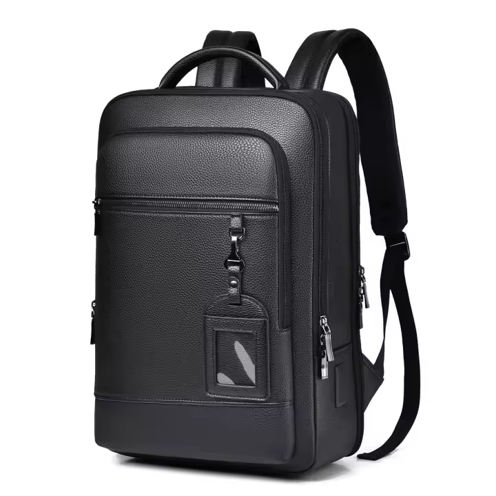 New Business Mens Genuine Leather School Backpack Laptop Travel Waterproof Bag K - 1
