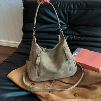 Bolso Lateral De Cuero Diseñador Para Mujer Bolso De Hombro Retro Capacidad Grande Bolso De Mano Casual Para Damas - details 17