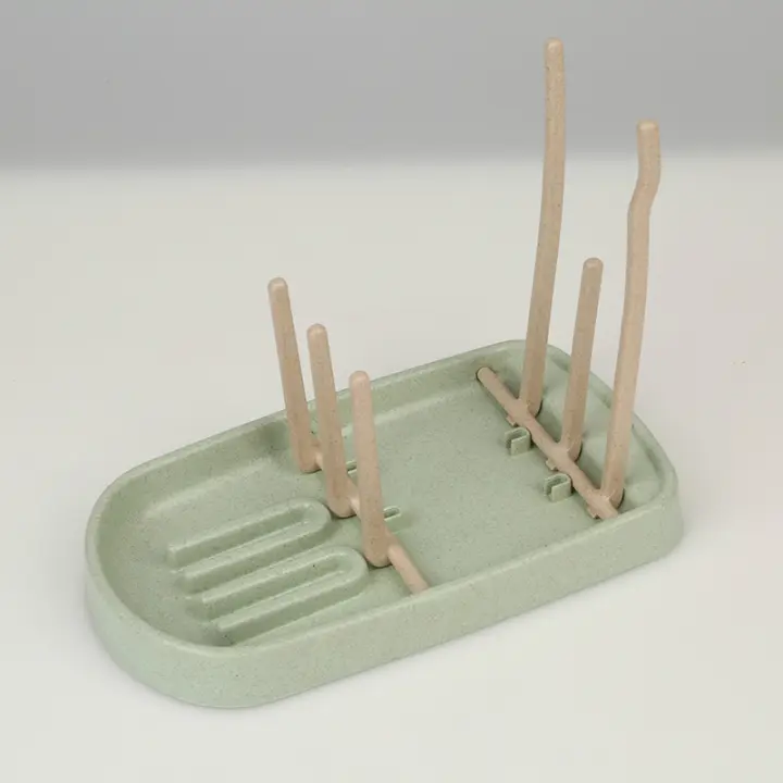 Soporte De Botella Para Bebé De Color Verde Multifuncional Portátil Con Estructura De Secado Removible Y Sistema De Drenaje - 1