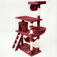 Árbol Rascador para Gatos Casa Basics PILLI, 141 cm con Plataformas, Escalera, Caseta y Juguetes - Beige/Negro/Gris/Burdeos - details 7