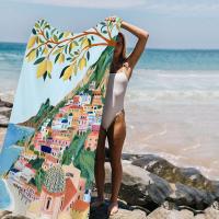 Toalla De Playa Microfibra Santorini Positano Amsterdam Absorbente Secado Rápido Suave Para Yoga Natación Resort Montañismo Tamaño 76x182 Cm - details 1