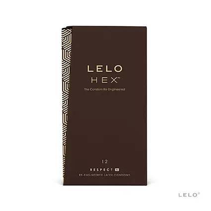 Condones XL Lelo HEX™ Respect - Estructura Hexagonal, Ajuste Impecable - Pack de 12 Unidades - 1