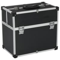 vidaXL Caja de herramientas aluminio negro 38x22,5x34 cm - details 0