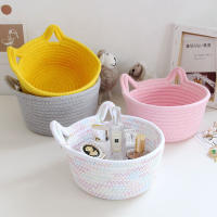 Cesta De Almacenamiento De Tela Algodón En Forma De Oreja De Gato Para Decoración Del Hogar Organizador De Ropa Cosméticos Juguetes Y Lencería - details 1