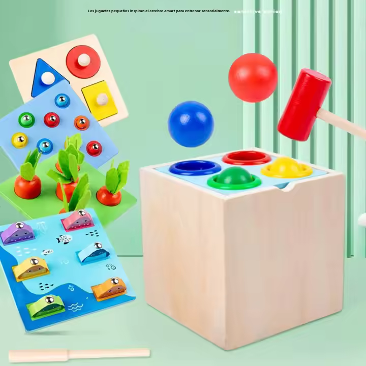 Juguete De Aprendizaje Temprano Montessori Para Niños Y Niñas Tablero Ocupado De Madera Con Sorter De Colores Y Formas Para Niños De 3-6 Años Juguete Sensorial Para El Desarrollo De Habilidades Motoras Finas - 1