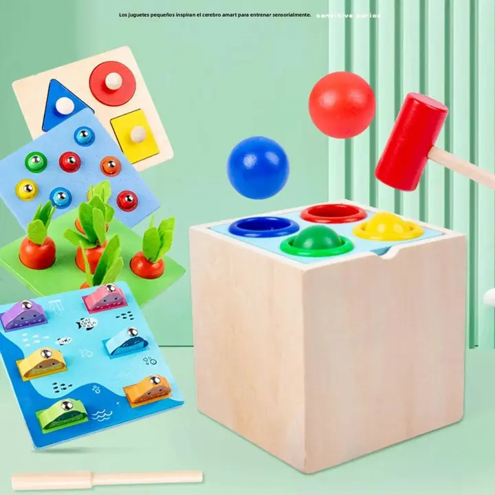 Juguete De Aprendizaje Temprano Montessori Para Niños Y Niñas Tablero Ocupado De Madera Con Sorter De Colores Y Formas Para Niños De 3-6 Años Juguete Sensorial Para El Desarrollo De Habilidades Motoras Finas - 1