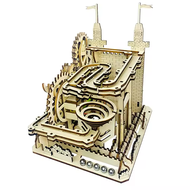DAM. Maqueta de Madera 3D, con movimiento mecánico diseño Bolas de Castillo. 175 piezas. 17x15x17cm. - 1