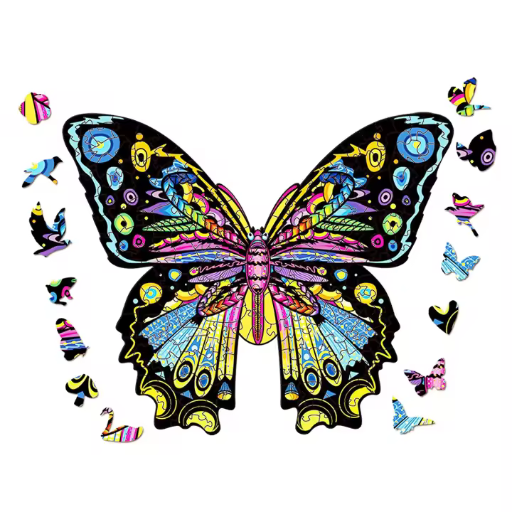 DAM. Puzle de Madera con diseño de Mariposa. 200 piezas. 25x1x30cm. - 1