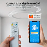 Ostark Ventilador de Techo con Luz LED Retráctil 106cm, 4 Aspas, Control por APP y Mando a Distancia, Potencia Total 66W, Temporizador, 6 Velocidades, 3 Temperaturas de Luz, Función Verano-Invierno, Silencioso, Negro Ostark-leduni - details 2