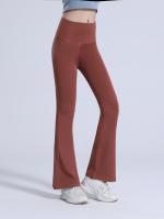 Nuevos Pantalones De Yoga Para Mujer Con Pierna Ancha Cintura Alta Levanta Glúteos Leggings Deportivos Flares Casuales Running Sueltos Con Banda Al Final - details 4
