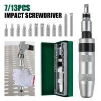 Kit De Destornilladores Manuales De Impacto 7/12 PCS Portátil Y Reversible Para Reparación Doméstica Sin Cable Herramienta De Mantenimiento Con Varillas De Acero Cromo Vanadio - details 1