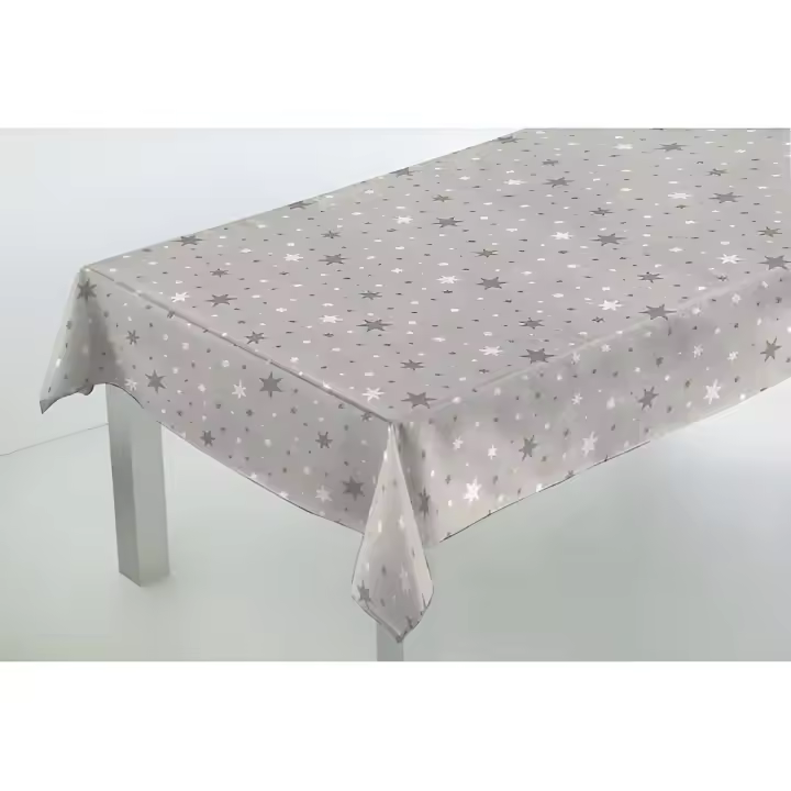 Mantel Hulehule Tex - Resinado Teflón Estampado Estrellas Gris y Blanco Antimanchas Impermeable Fácil de Limpiar - STARS - 1
