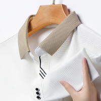 Camisa Polo Casual Para Hombres De Color Sólido Manga Corta Cómoda Para Verano Antideslizante Transpirable De Algodón Blends - details 8