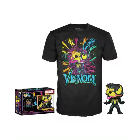 Funko Venom Black Light Pop and Tee Camiseta Talla  Pop Vinyl figura Marvel 869 - 1