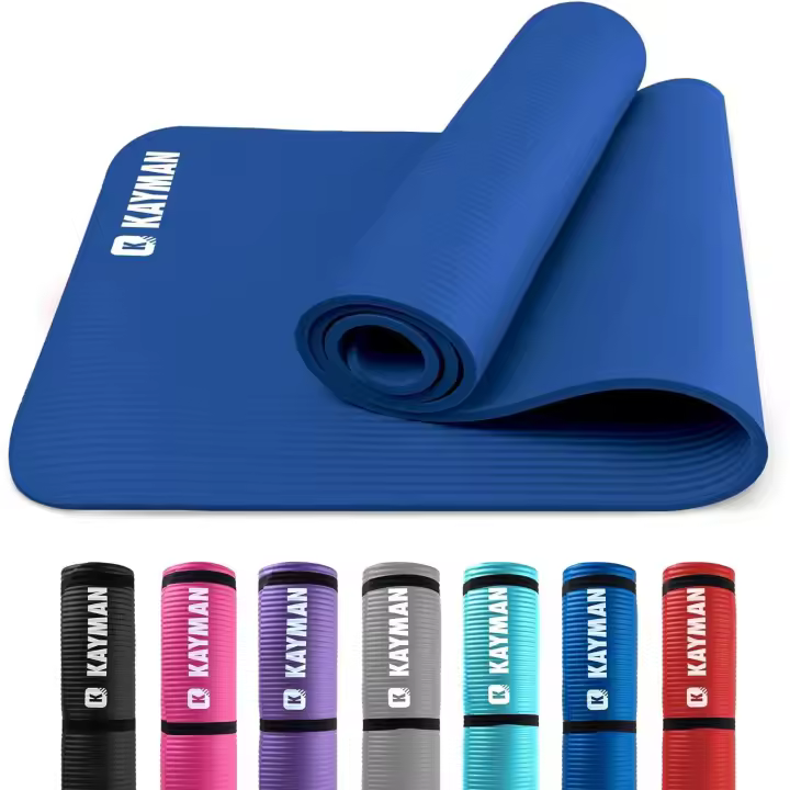 Esterilla de yoga: esterilla de espuma extra gruesa multiusos para ejercicios: esterilla ideal para pilates, estiramientos, ejercicios de resistencia y terapias, 183 x 60 cm (azul) - 1