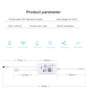 Controlador Inteligente De Luz LED RGB Para Casa Con WiFi Tuya Controlador De Cadena De Luces COB 12V EU US Plug Para Neón 5050/2835 - details 4