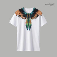 Camiseta De Hombros Con Gradiente Para Parejas Estilo Americano Para Hombres Y Mujeres Con Impresión 3D En Mangas Cortas. Adecuada Para Todas Las Estaciones. Material De Poliéster. Talla Verdadera. - details 1