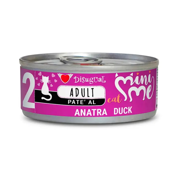 Disugual Mini-Me 2 Latas para Gatos Sabor Pato - 12 unidades x 85gr - 1