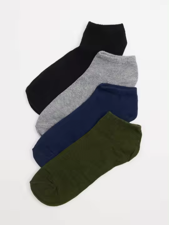Pack de 4 calcetines tobilleros en verde, azul marino, gris y negro INSIDE - 1