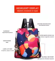 Mochila Multifuncional Antirrobo de Gran Capacidad Estilo Floral Correa de Hombro Arcuada - details 6