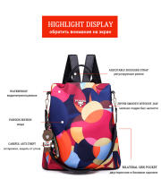 Mochila Multifuncional Antirrobo de Gran Capacidad Estilo Floral Correa de Hombro Arcuada - details 6