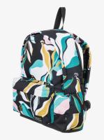 Mochila Roxy anthracite paradiso   negra estampado floral 41 cm de alto, 32 cm de ancho, 11 cm de fondo y capacidad 16 L fabricada con tejido mezcla de poliéster REPREVE™ trazable hecho de botellas de plástico recicladas - details 1