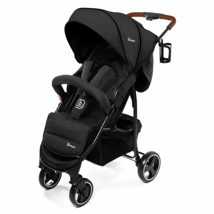 Carrinho De Passeio babyGO Basket Dark Grey Melange - 1