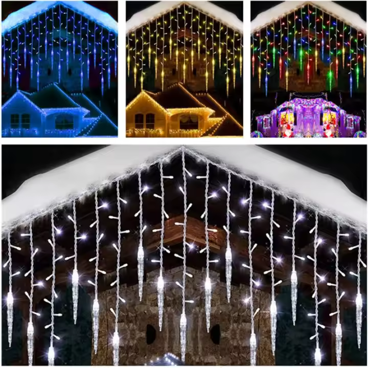 Luces De Navidad LED De Caña De Pescar Para Exterior Decoración De Casa Y Calle Guirnalda De Invierno Para Bodas Año Nuevo 220V EU - 1