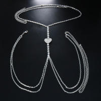 Collar De Cintura Multicapa Kpop Con Diamantes Acero Inoxidable Para Mujer Joyería Sexy De Cadena Corporal Estilo Trendy - details 7