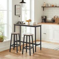 Conjunto de taburetes de bar, juego de 2, sillas redondas para cocina con asientos altos, altura 65 cm, estructura de acero resistente, fácil montaje, estilo industrial - details 13