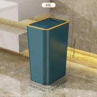 Bandeja De Basura De Baño Y Cocina Ecológica 10L/12L Con Tapa De Un Toque Plástico Rectangular Para El Hogar - details 8
