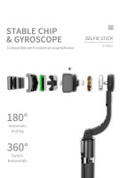 Soporte de Mano para Smartphone con Gimbal Estabilizador 1-Eje y Selfie Stick Tripod Wireless Bluetooth para iPhone Android - details 5