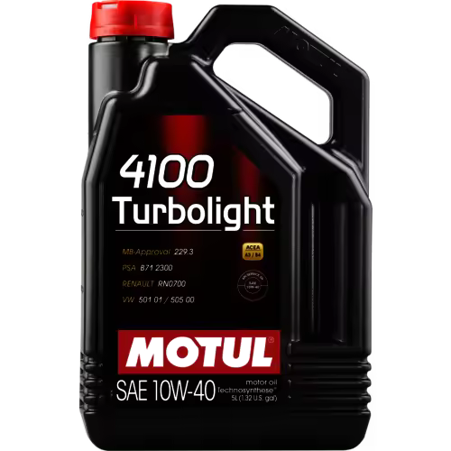 NA Aceite Motor Ligero 4100 Turbolight 10W40 5 Litros Motul - 1